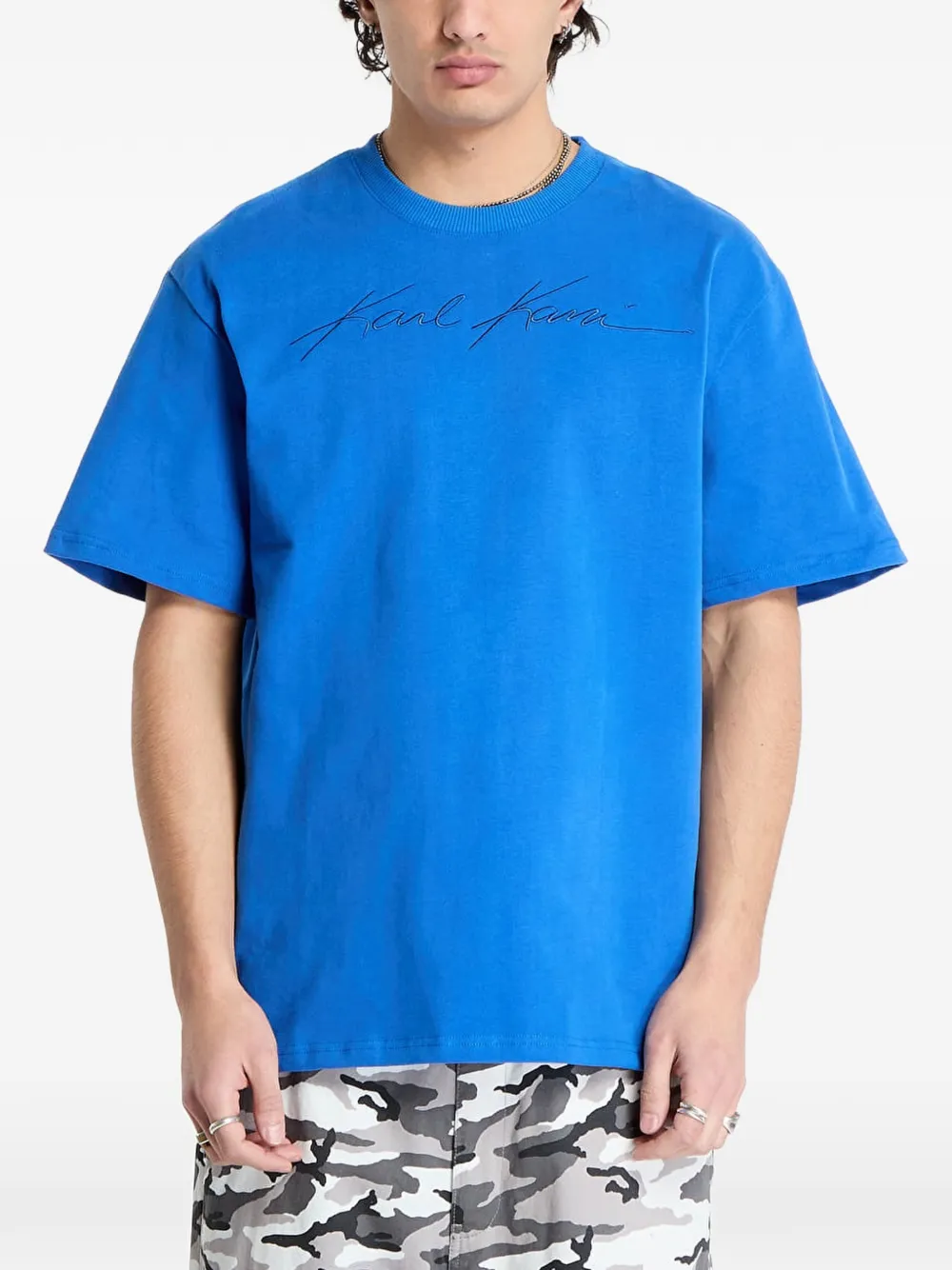karl kani T-shirt con logo - Blu
