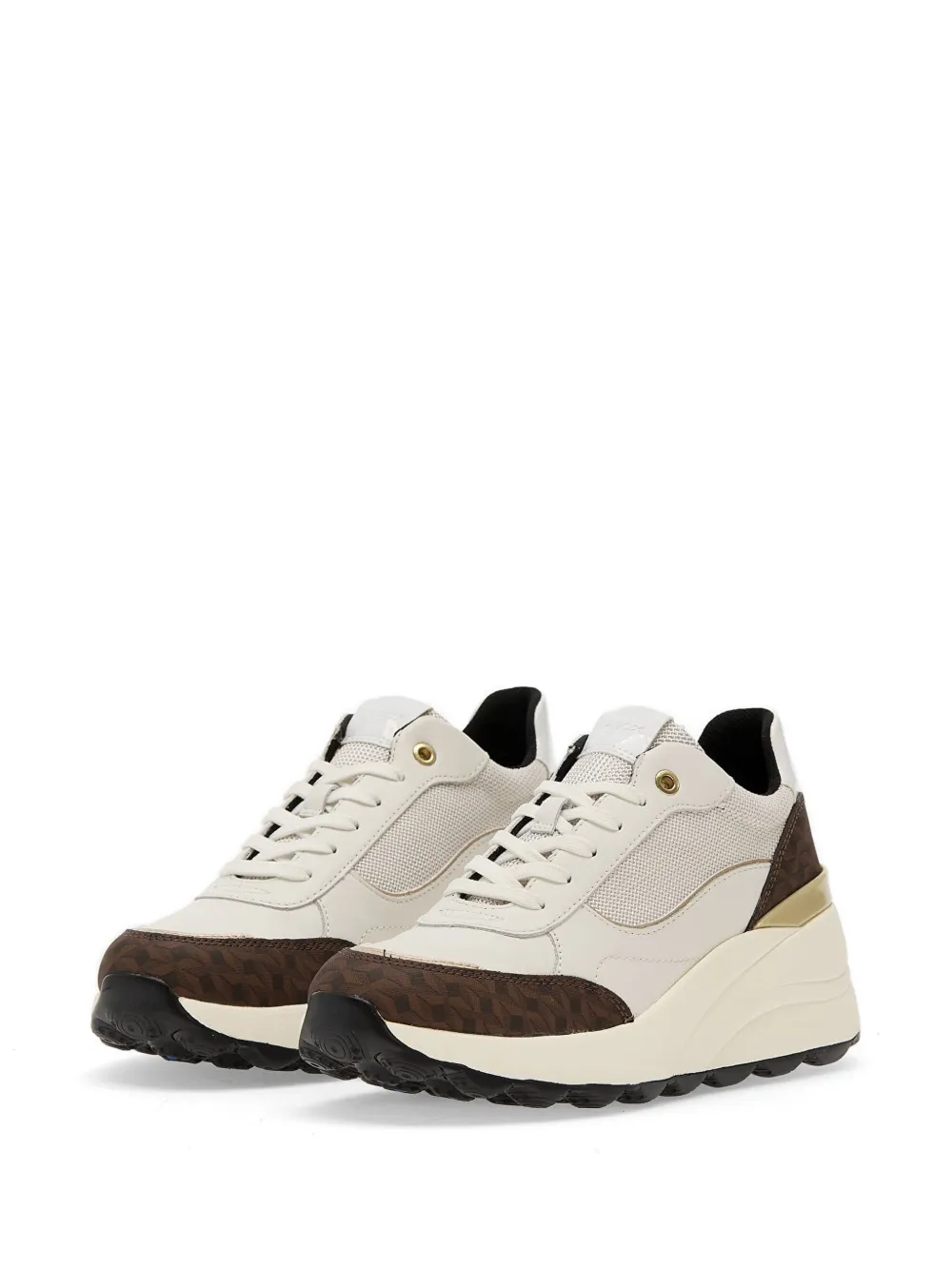 Geox Spherica sneakers met mesh vlakken Beige