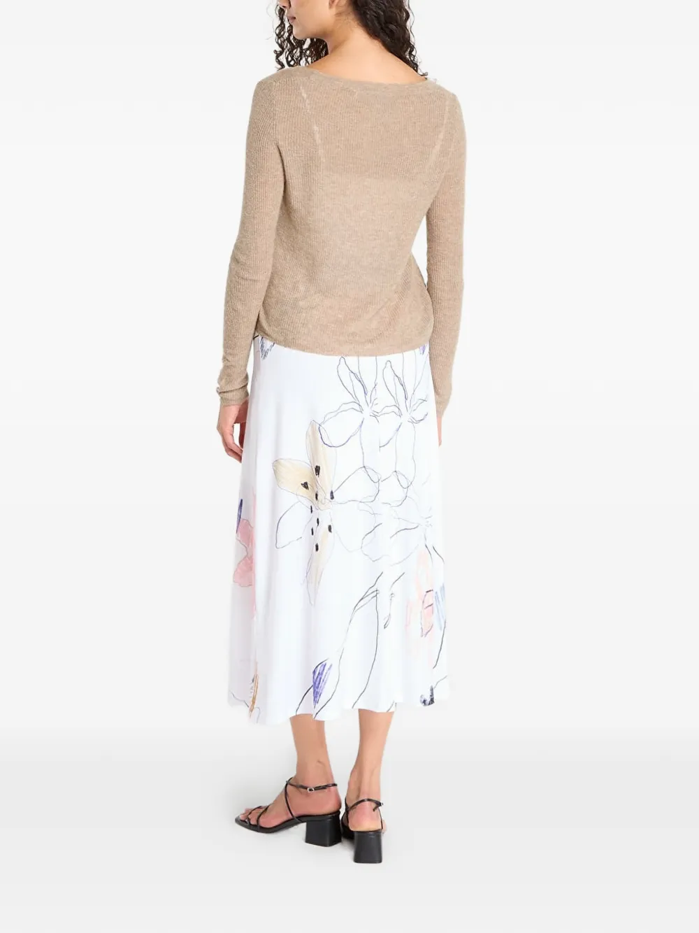 Desigual Kala gelaagde jurk met bloemenprint Beige
