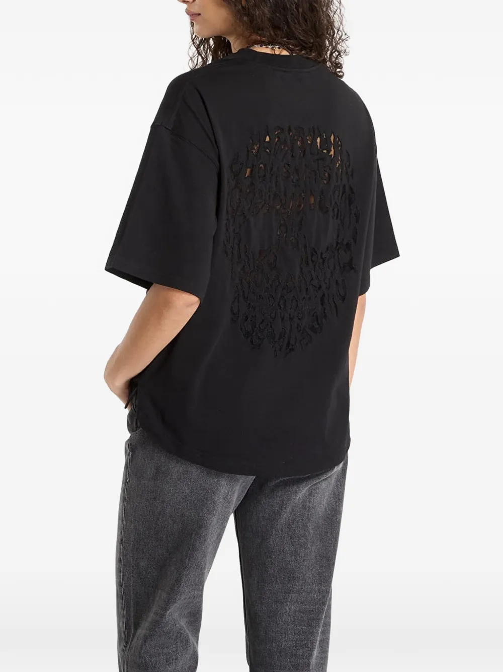 AllSaints Amelie T-shirt met doodskopprint Zwart