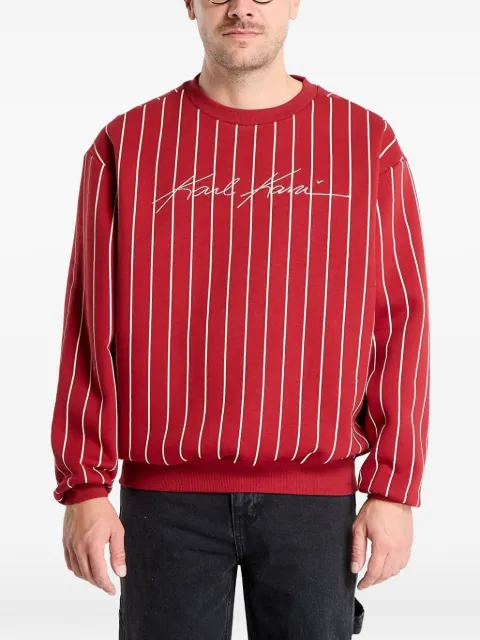 karl kani sudadera con logo bordado y rayas diplomáticas estampadas