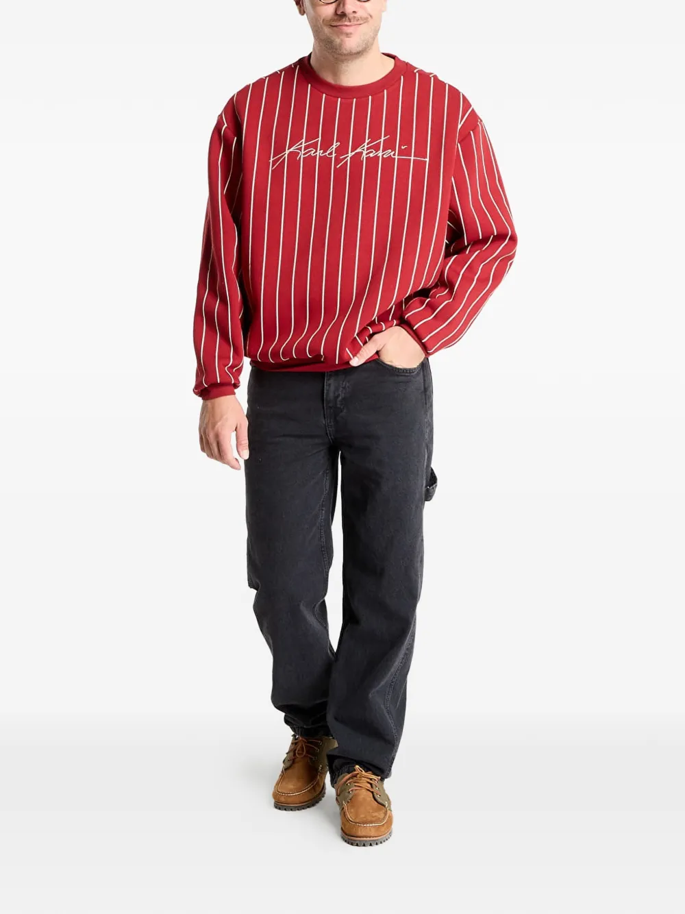 karl kani Sweater met geborduurd logo Rood