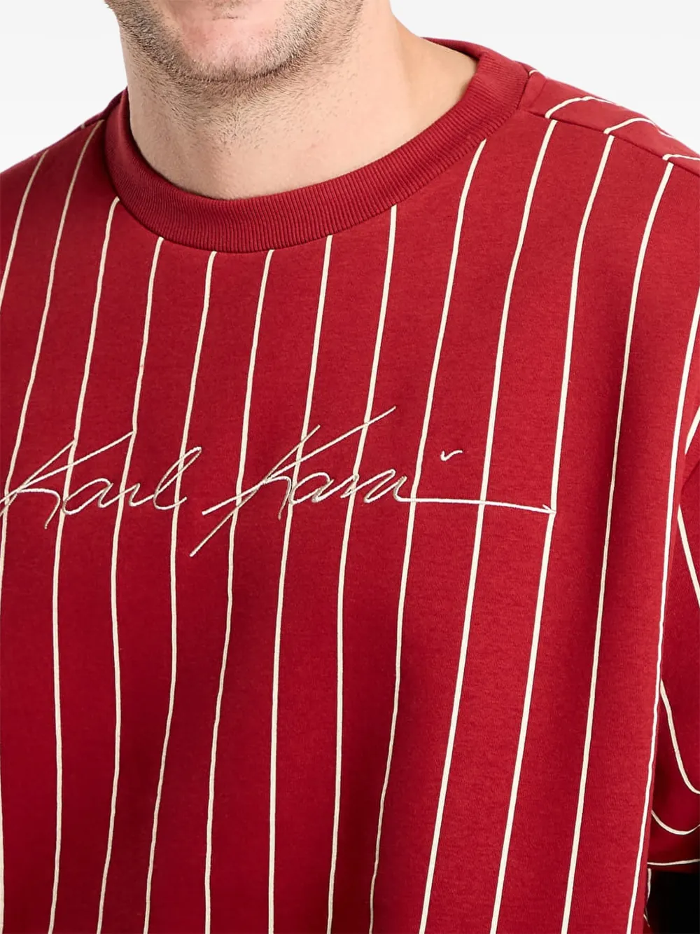 karl kani Sweater met geborduurd logo Rood