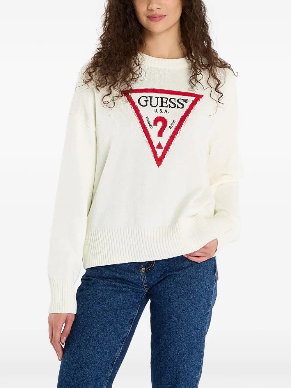 GUESS USA knitted logo-detail sweater - Toni neutri