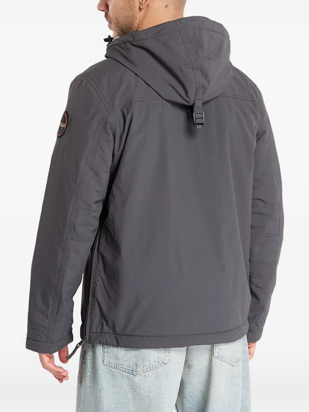 Napapijri Jack met capuchon en logopatch Grijs
