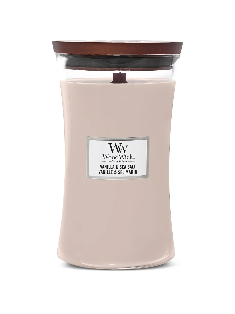 WoodWick large hourglass vanilla and sea-salt candle - Nude