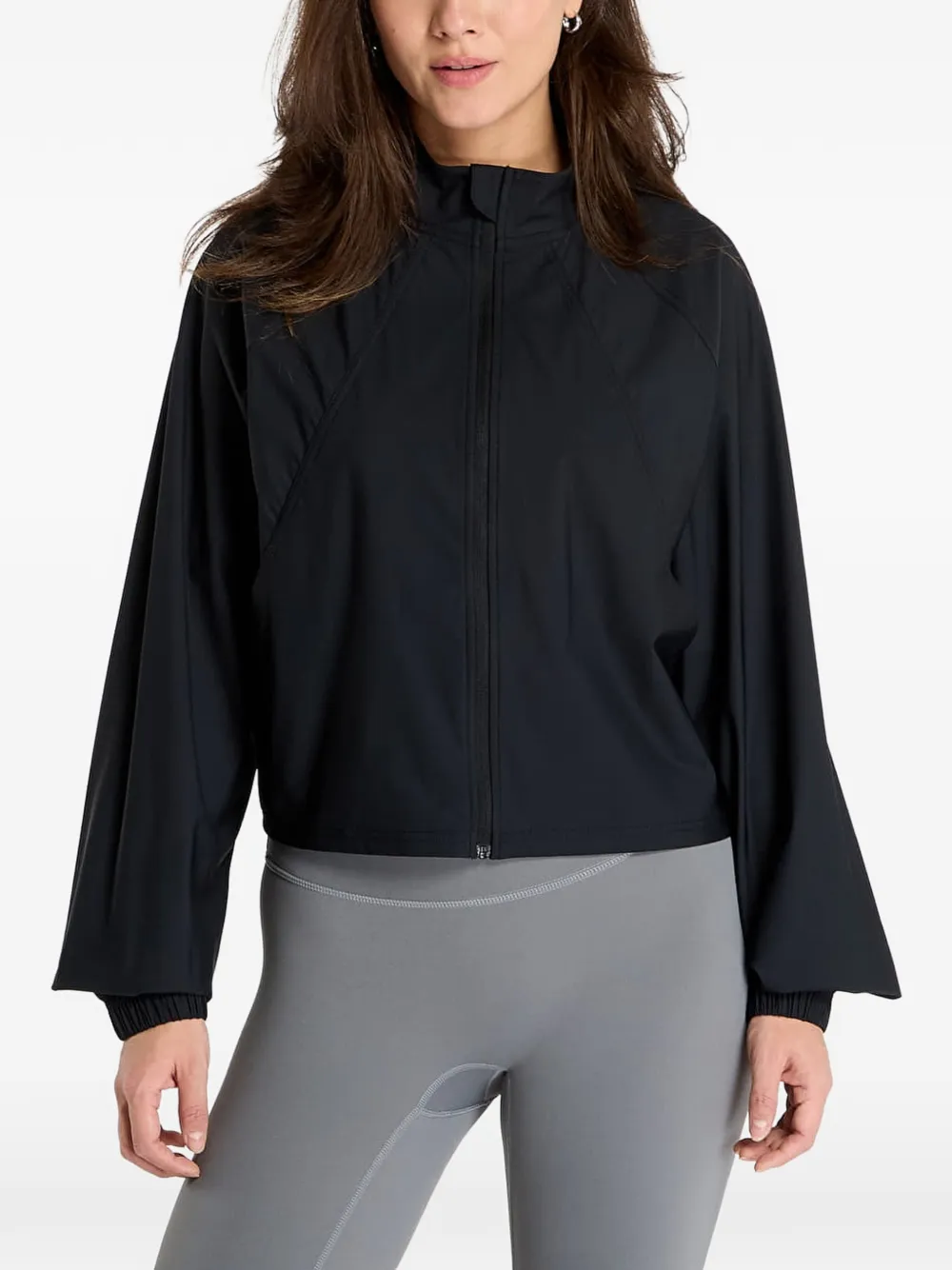 Urban Classics Zip-up Raglan-sleeve Jacket In Schwarz