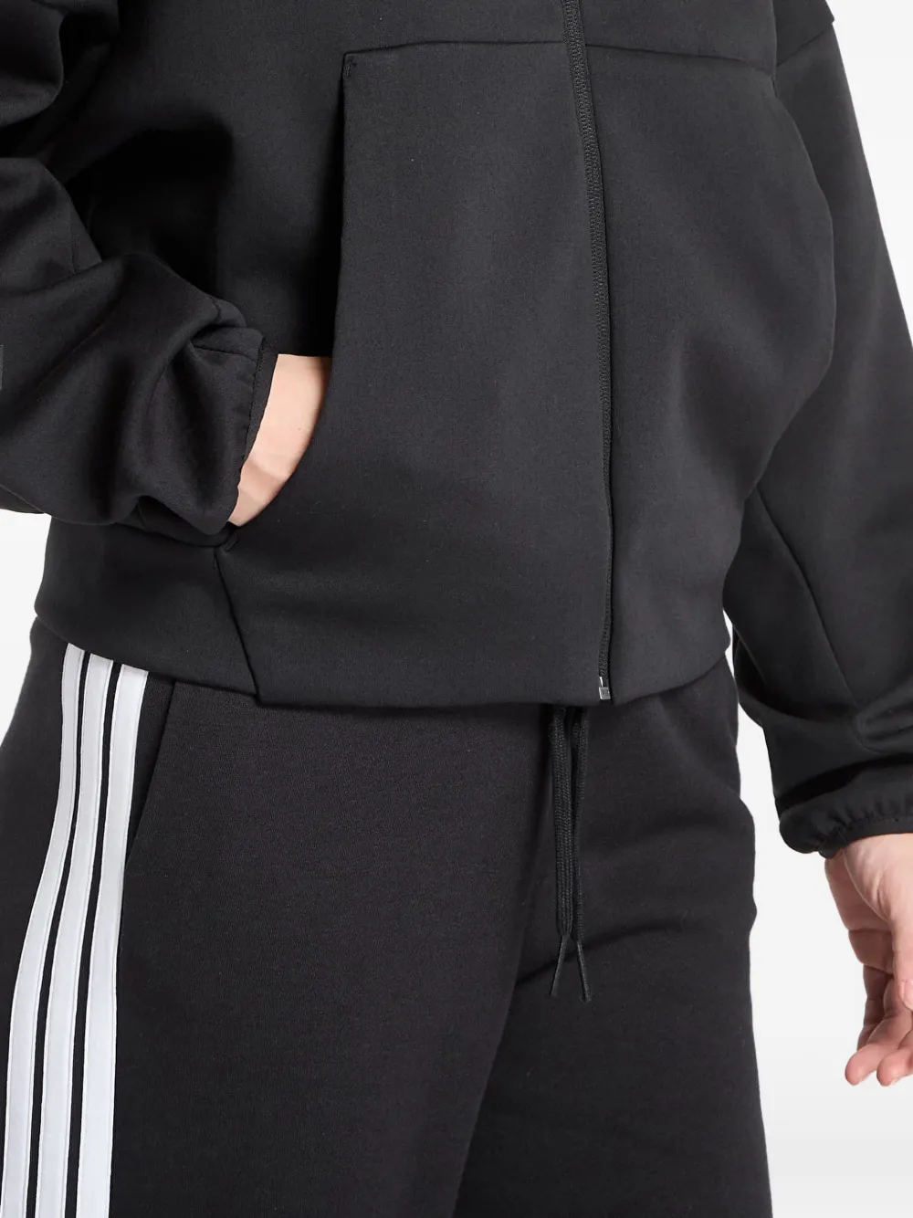 adidas Hoodie met logoprint en rits Zwart