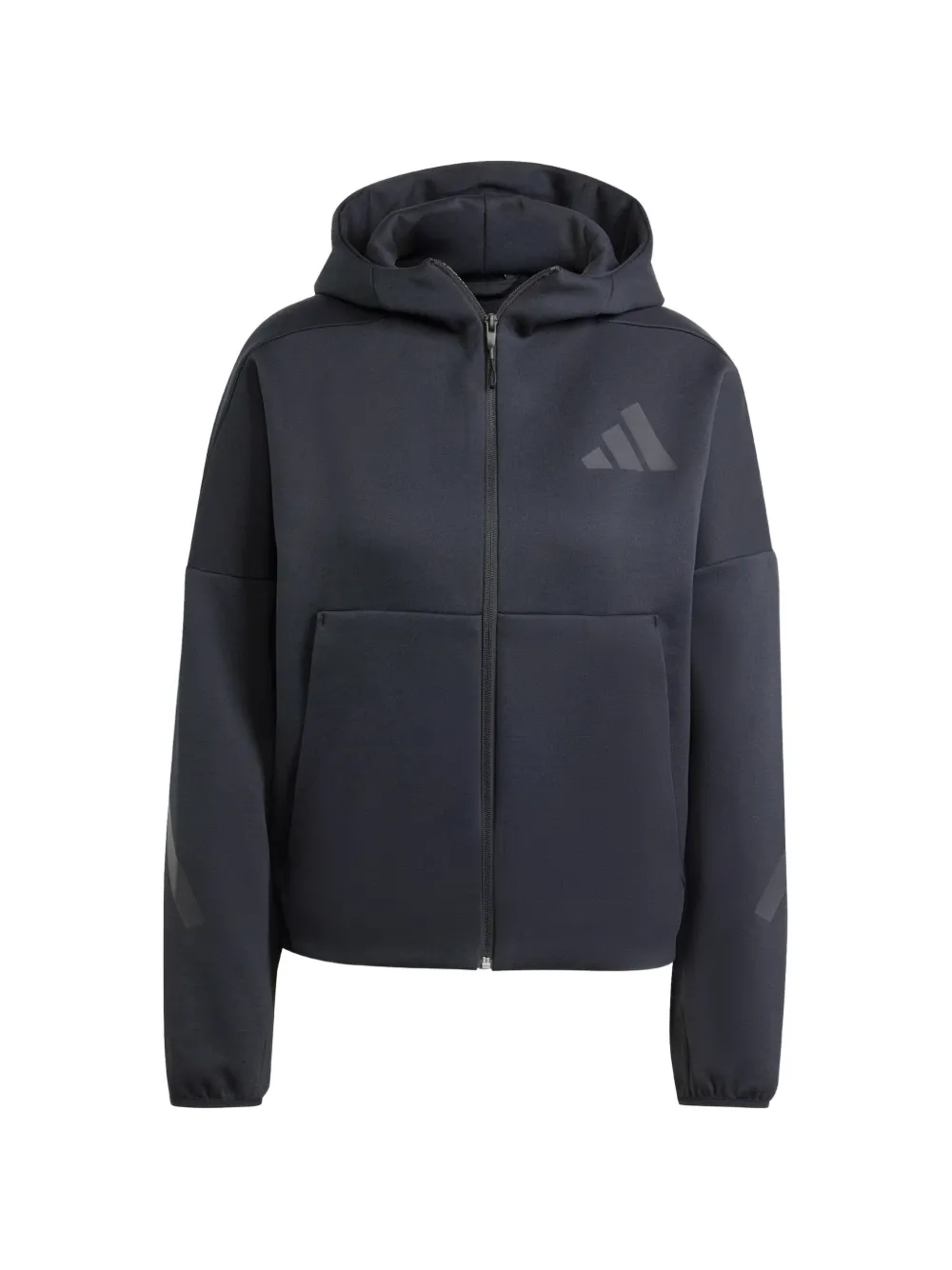 adidas Hoodie met logoprint en rits Zwart