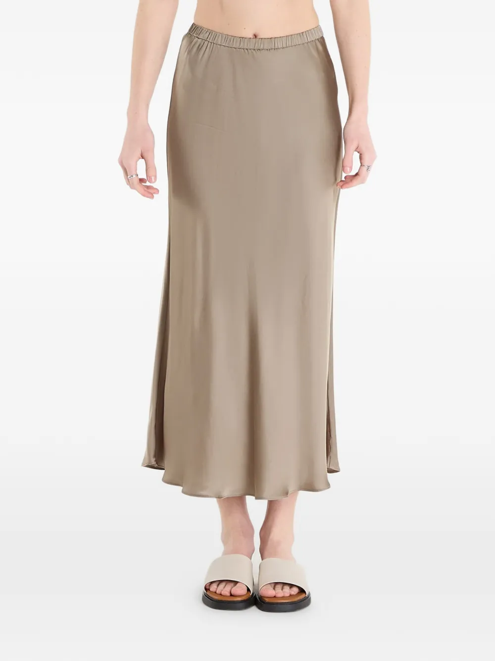 SAMSOE SAMSOE elasticated-waist midi skirt - Toni neutri
