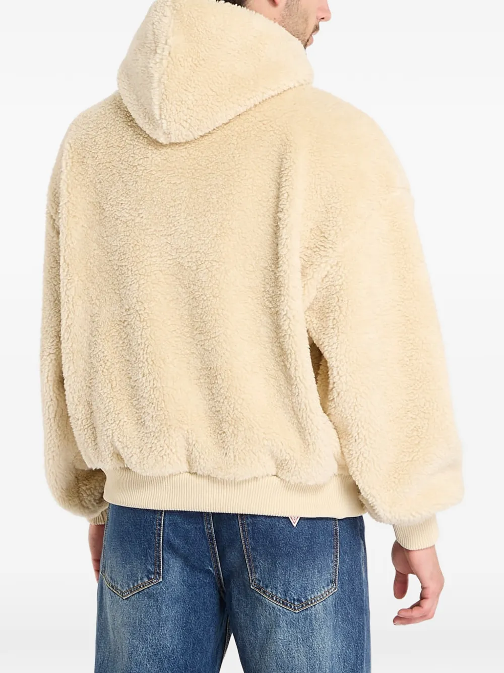 karl kani Hoodie met borduurwerk en fleece textuur Beige