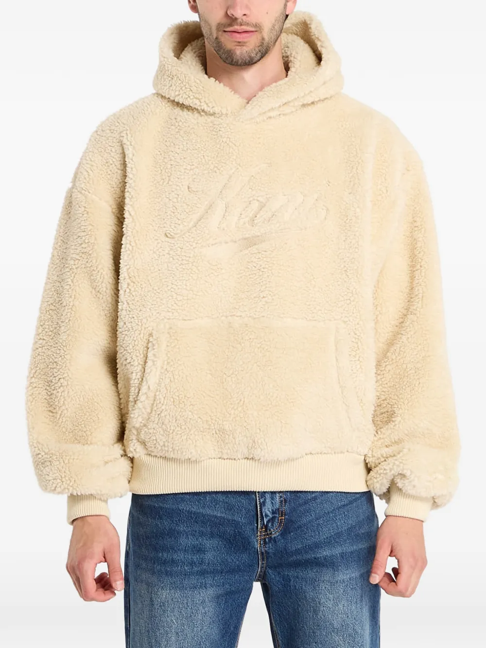 karl kani embroidered fleece-texture hoodie - Toni neutri