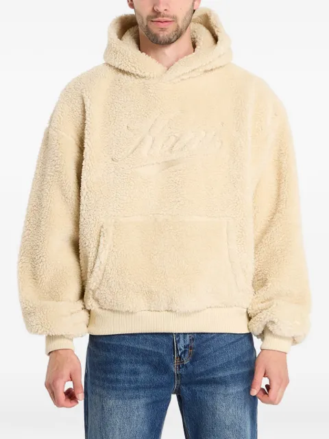 karl kani embroidered fleece-texture hoodie