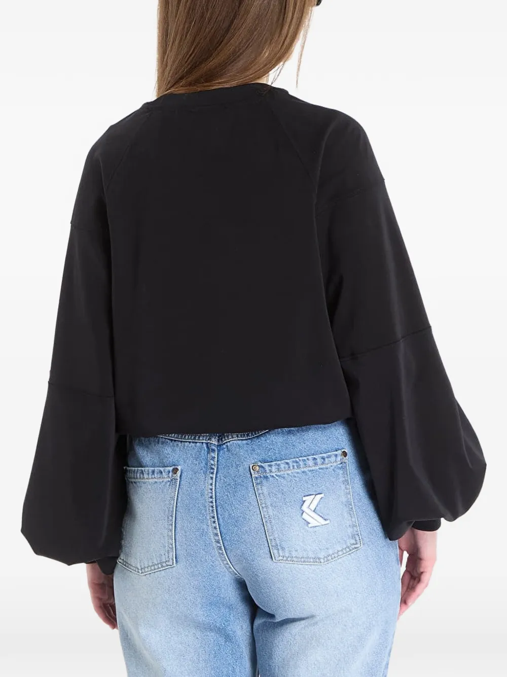 GUESS USA Top met pofmouwen Zwart