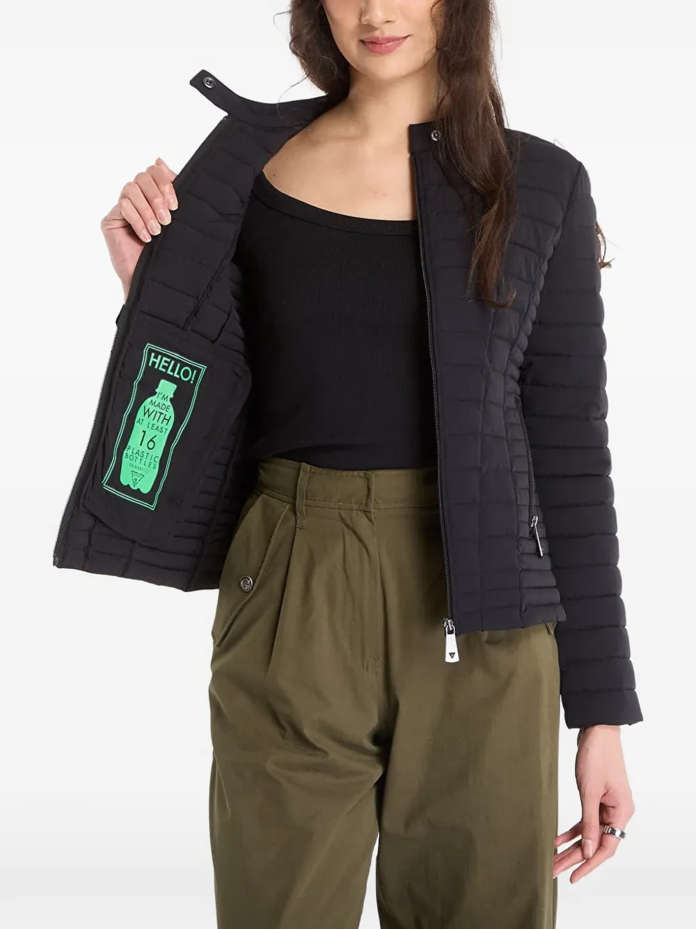 GUESS USA Gewatteerd jack Zwart