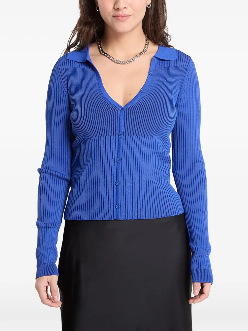 Desigual ribbed-knit button-up cardigan - Blu