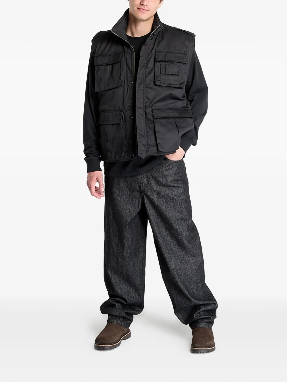 Urban Classics Ranger gilet met meerdere zakken Zwart