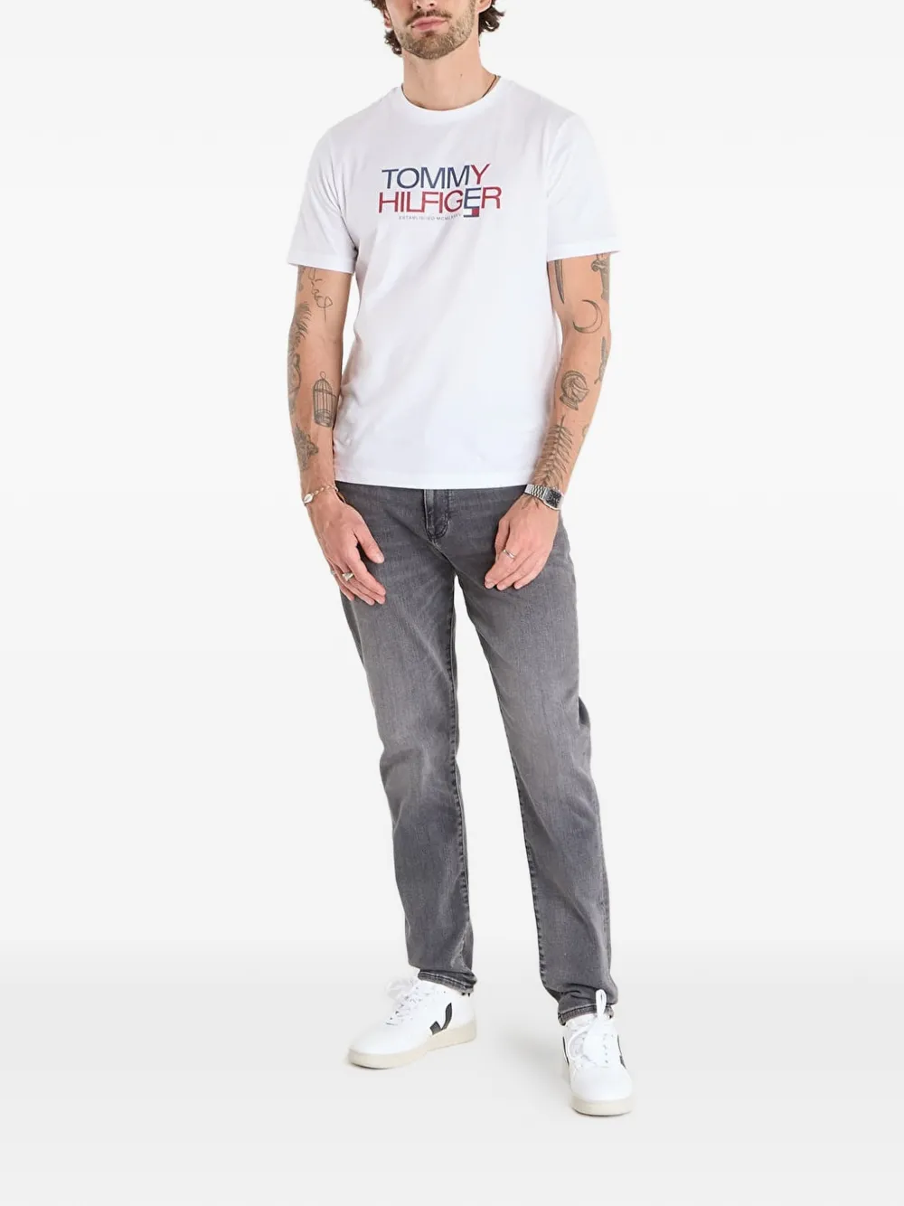  Tommy Hilfiger Vaqueros Con Efecto Desgastado - Gris 