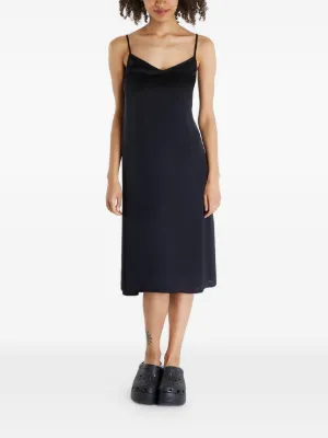 Adidas satin-panelled Slip Dress | Black | FARFETCH