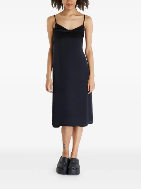 Urban Classics satin-finish V-neck dress