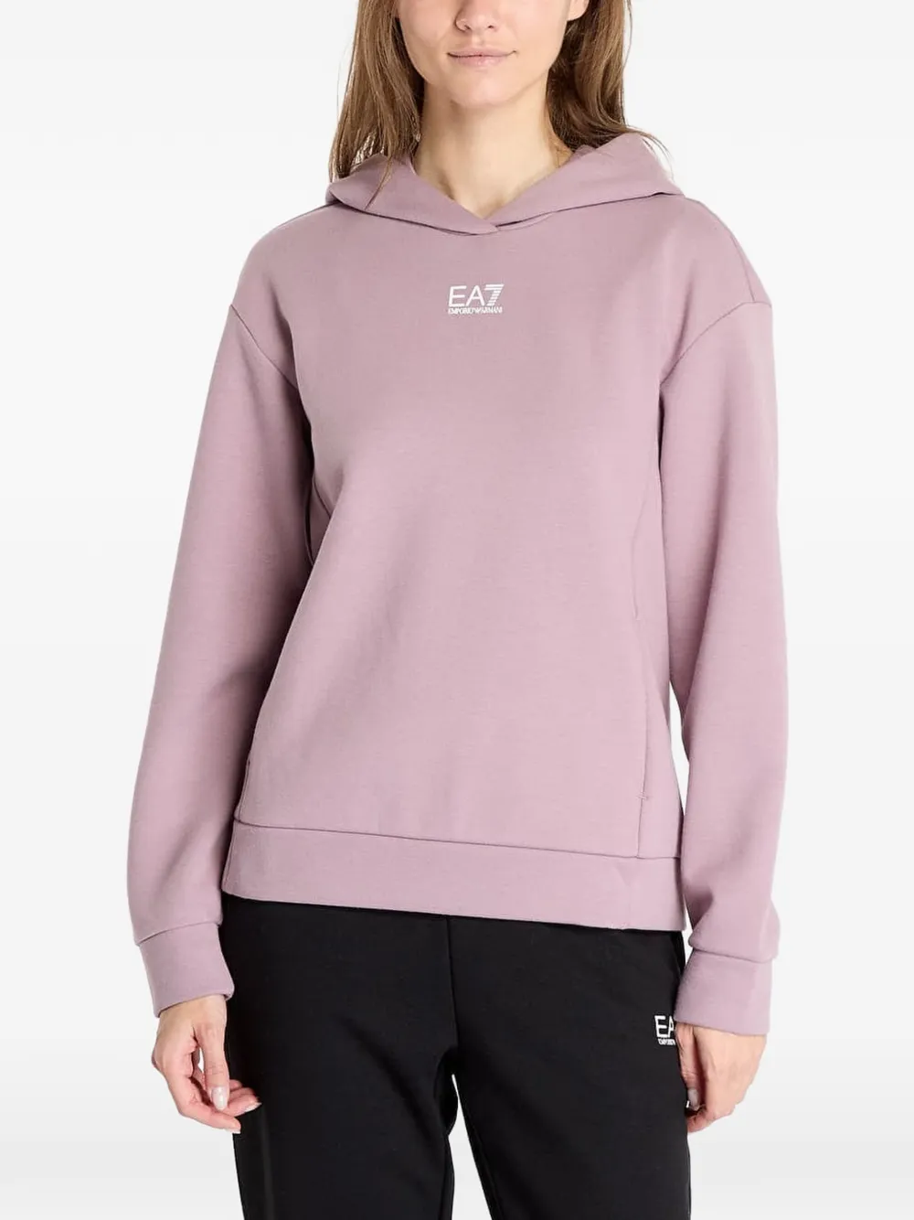 Ea7 Emporio Armani Felpa con cappuccio e logo - Rosa