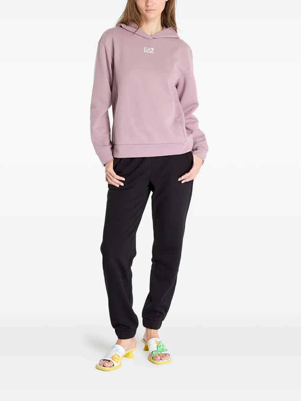 Ea7 Emporio Armani Hoodie met logoprint Roze