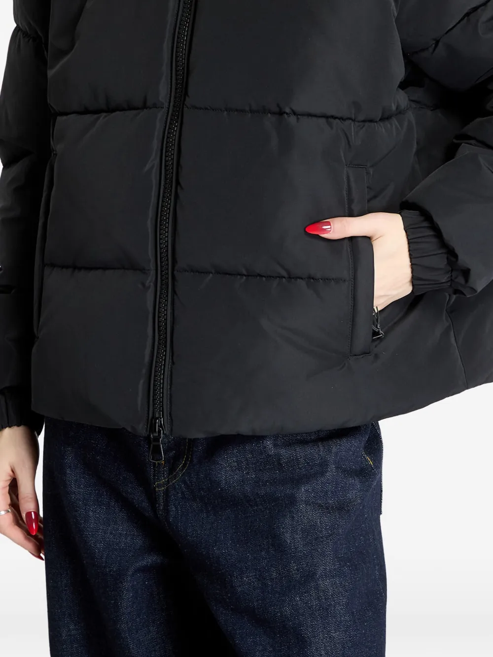 Ea7 Padded Hooded Jacket In Multi