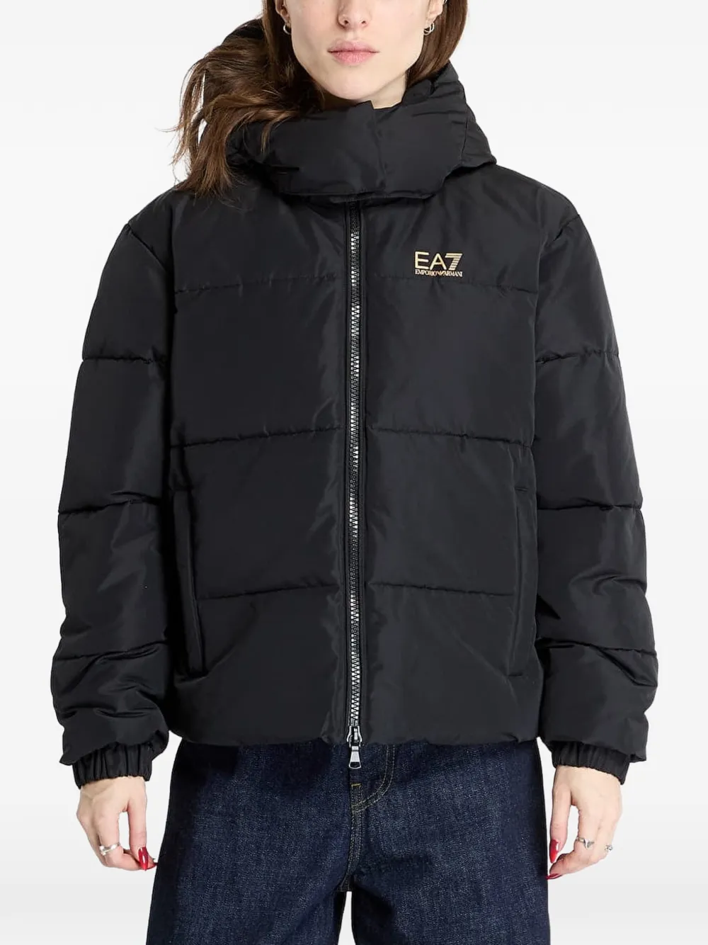Ea7 Emporio Armani padded hooded jacket - Nero
