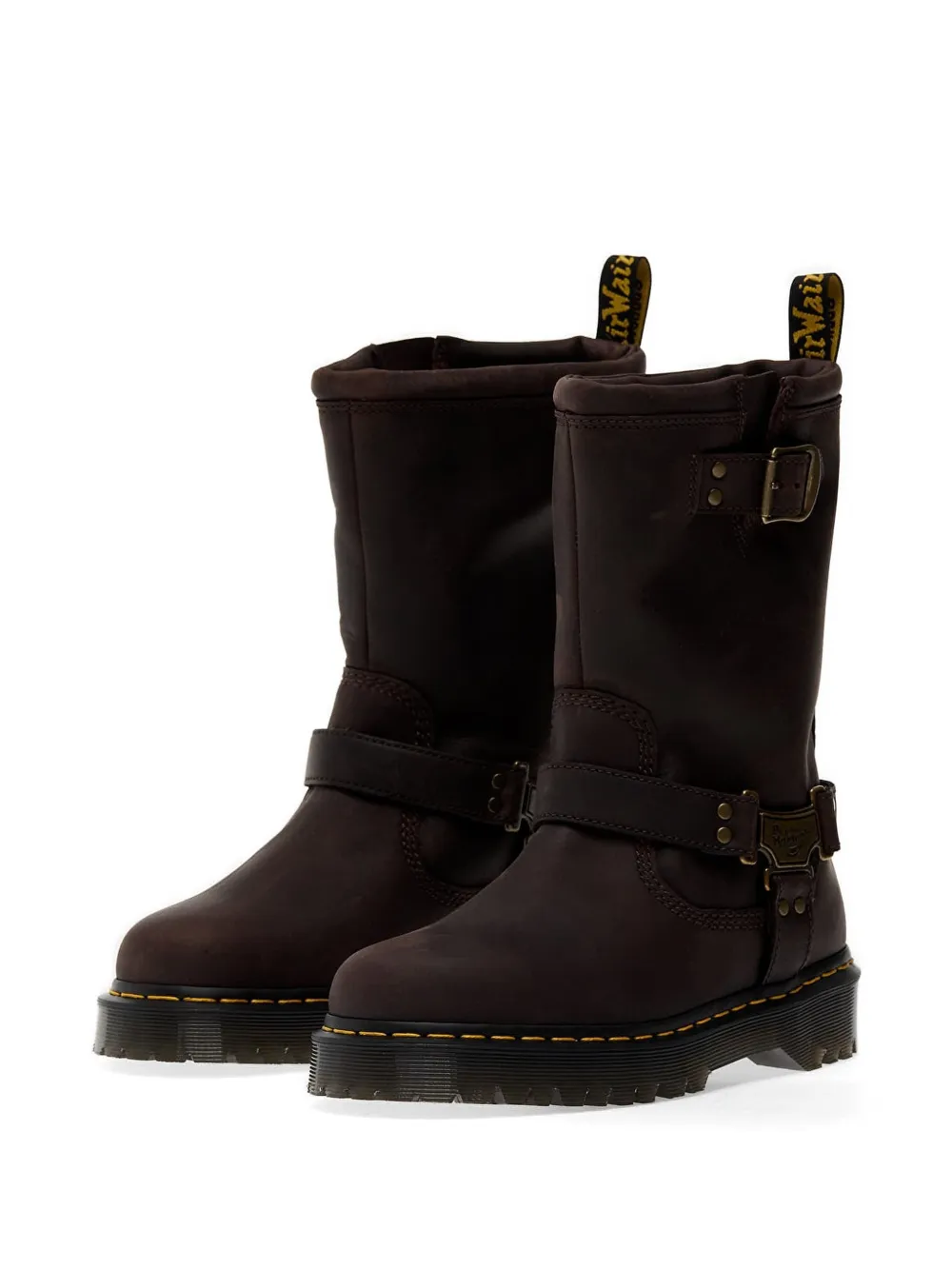 Dr. Martens Buckle-strap Leather Boots In Multi