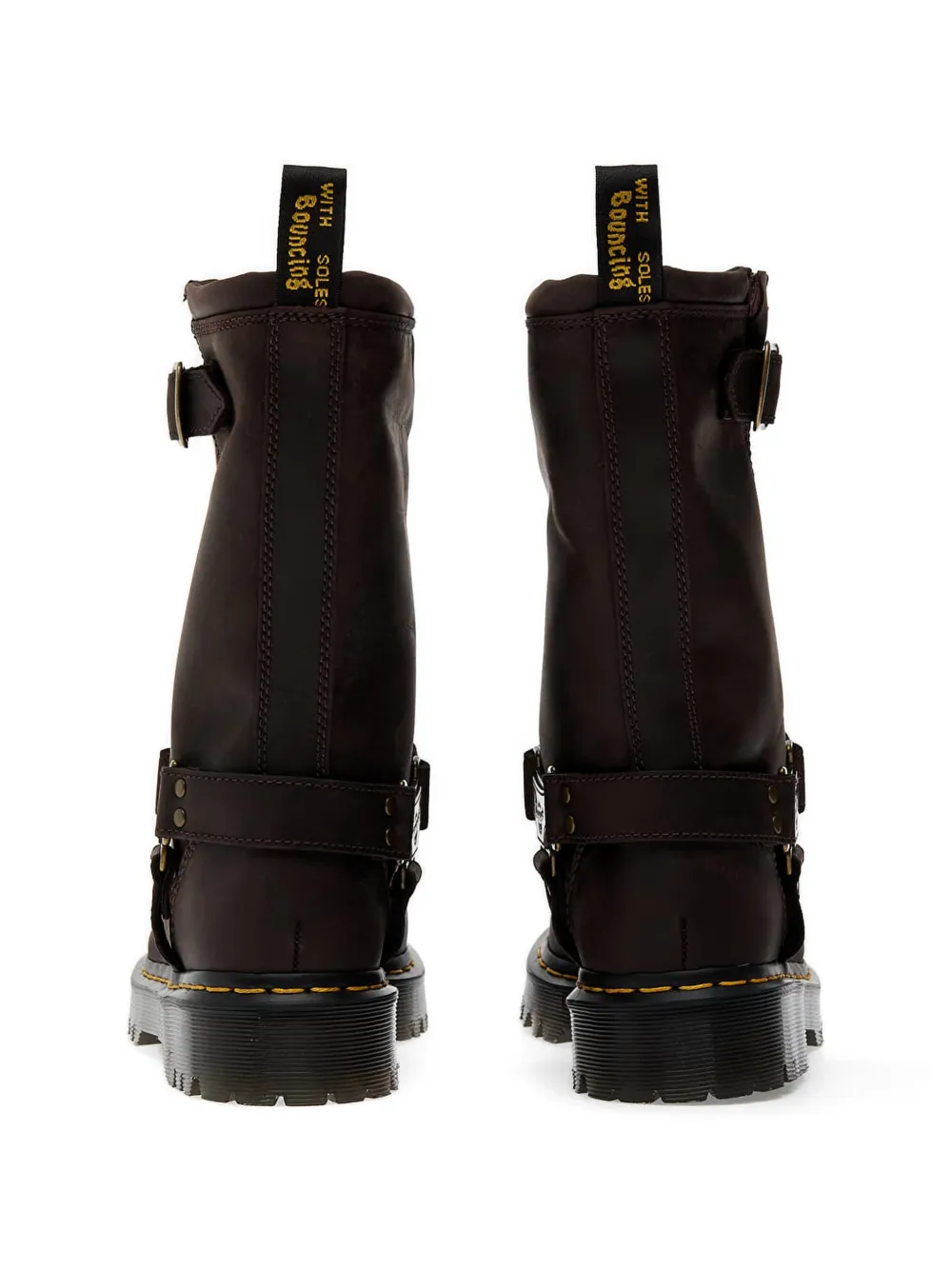 Dr. Martens Buckle-strap Leather Boots In Multi