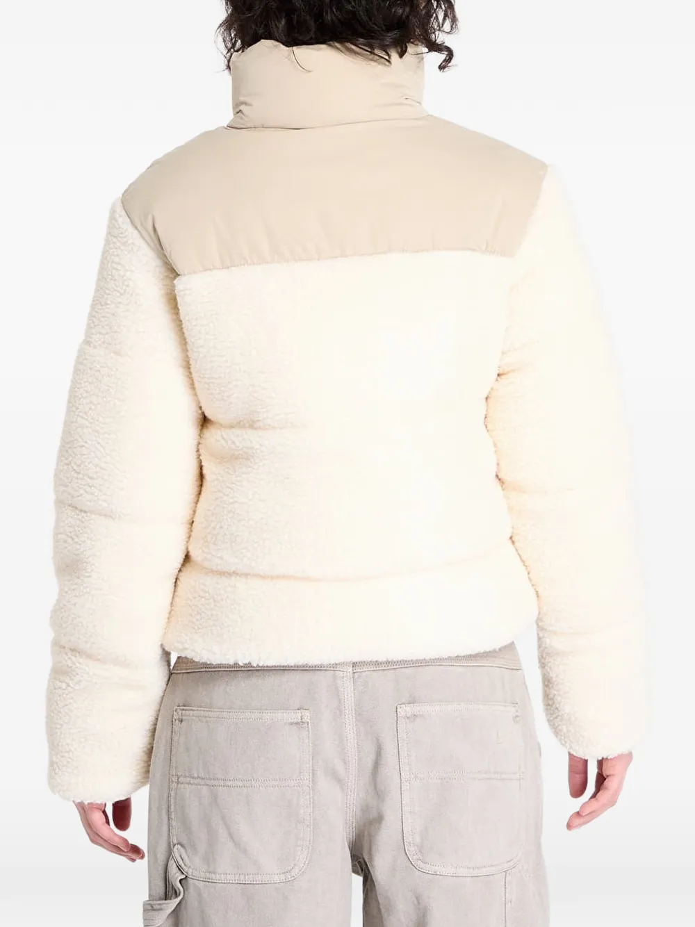 Urban Classics Teddy fleece jack met vlakken Beige