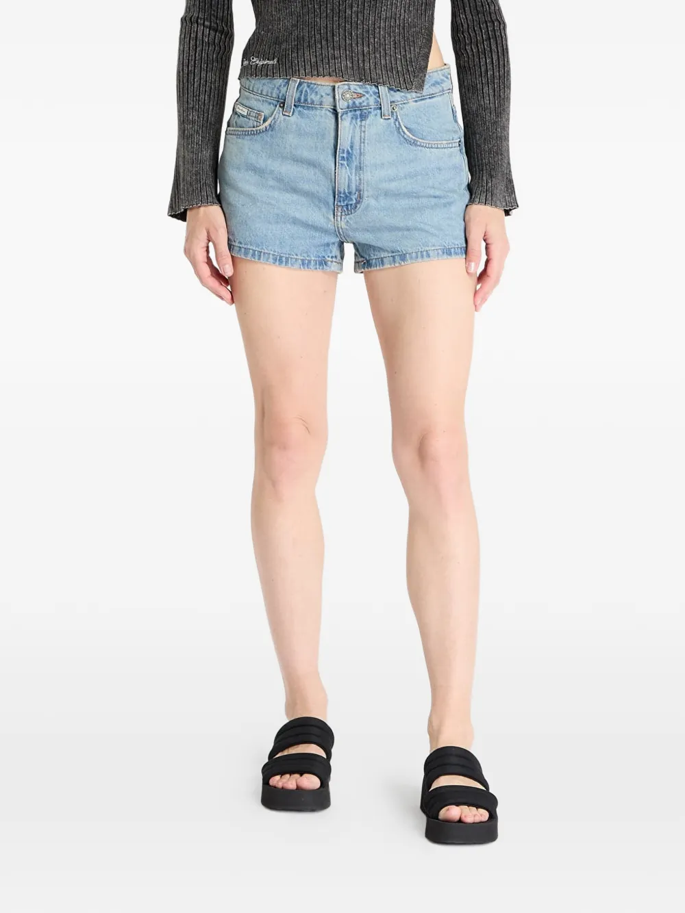 GUESS USA high-rise denim shorts - Blue