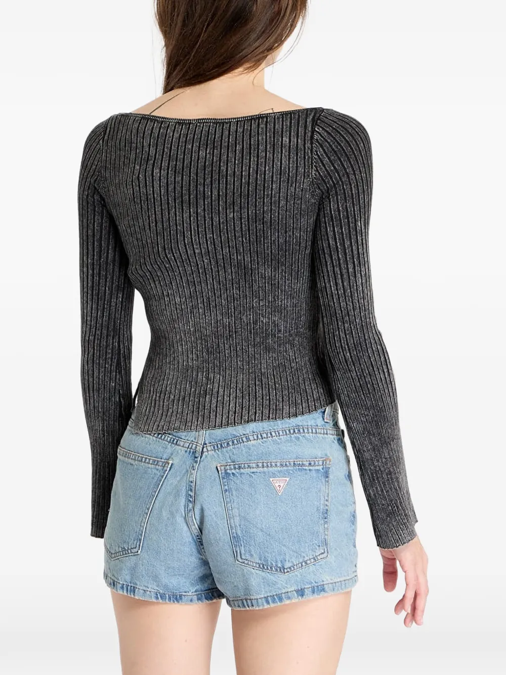 GUESS USA Ribgebreide trui Zwart