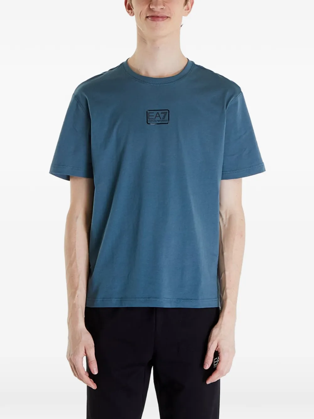 Ea7 Logo-patch T-shirt In Blue