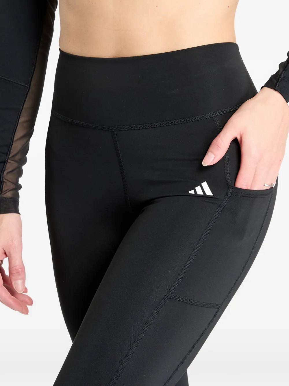adidas Legging met logoprint Zwart