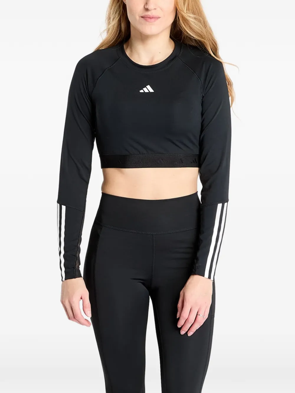 adidas Hyperglam cropped long-sleeve top - Schwarz