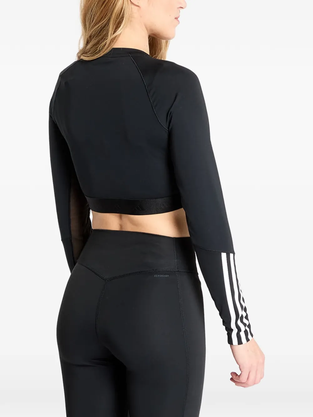 adidas Hyperglam cropped top met lange mouwen Zwart