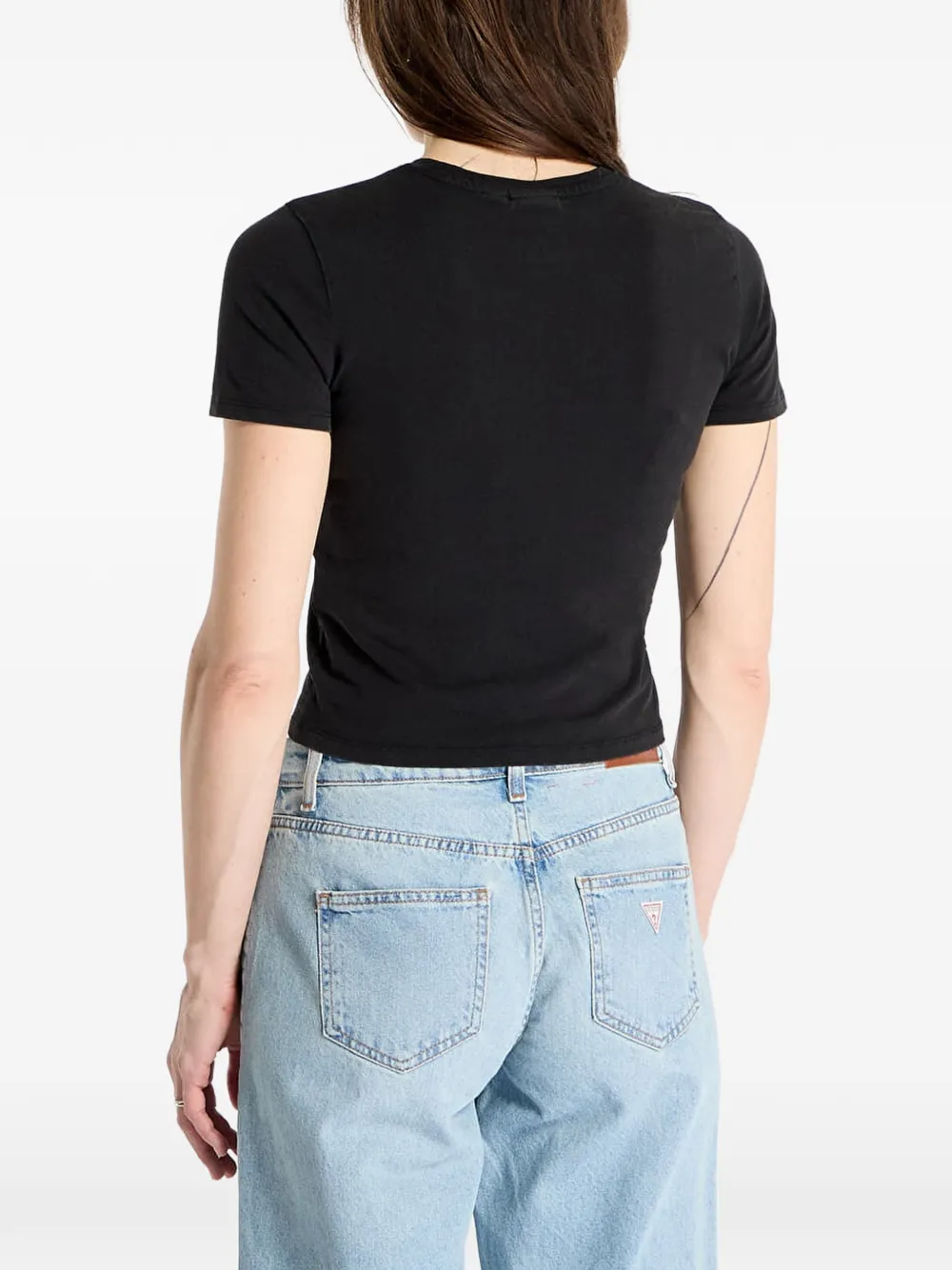GUESS USA logo-print T-shirt Zwart