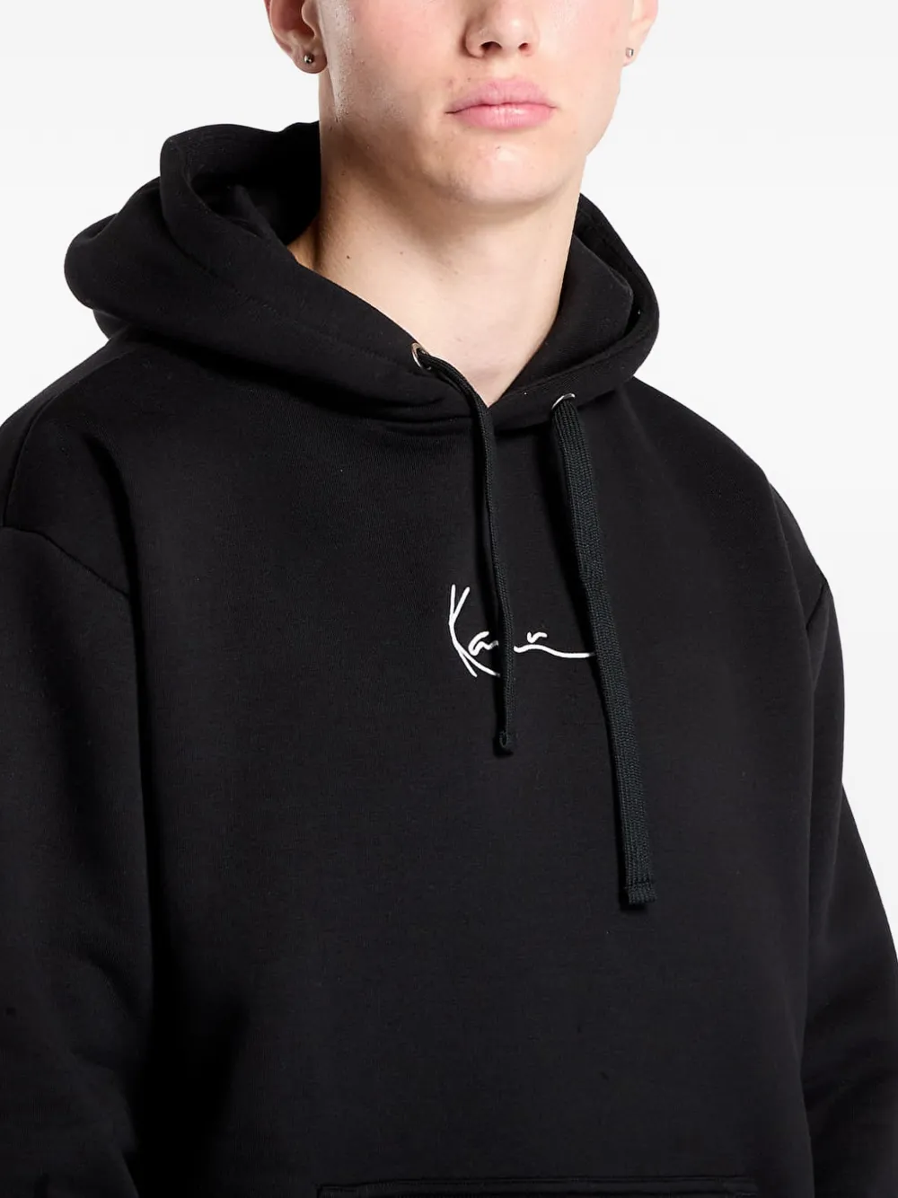 karl kani Hoodie met geborduurd logo Zwart