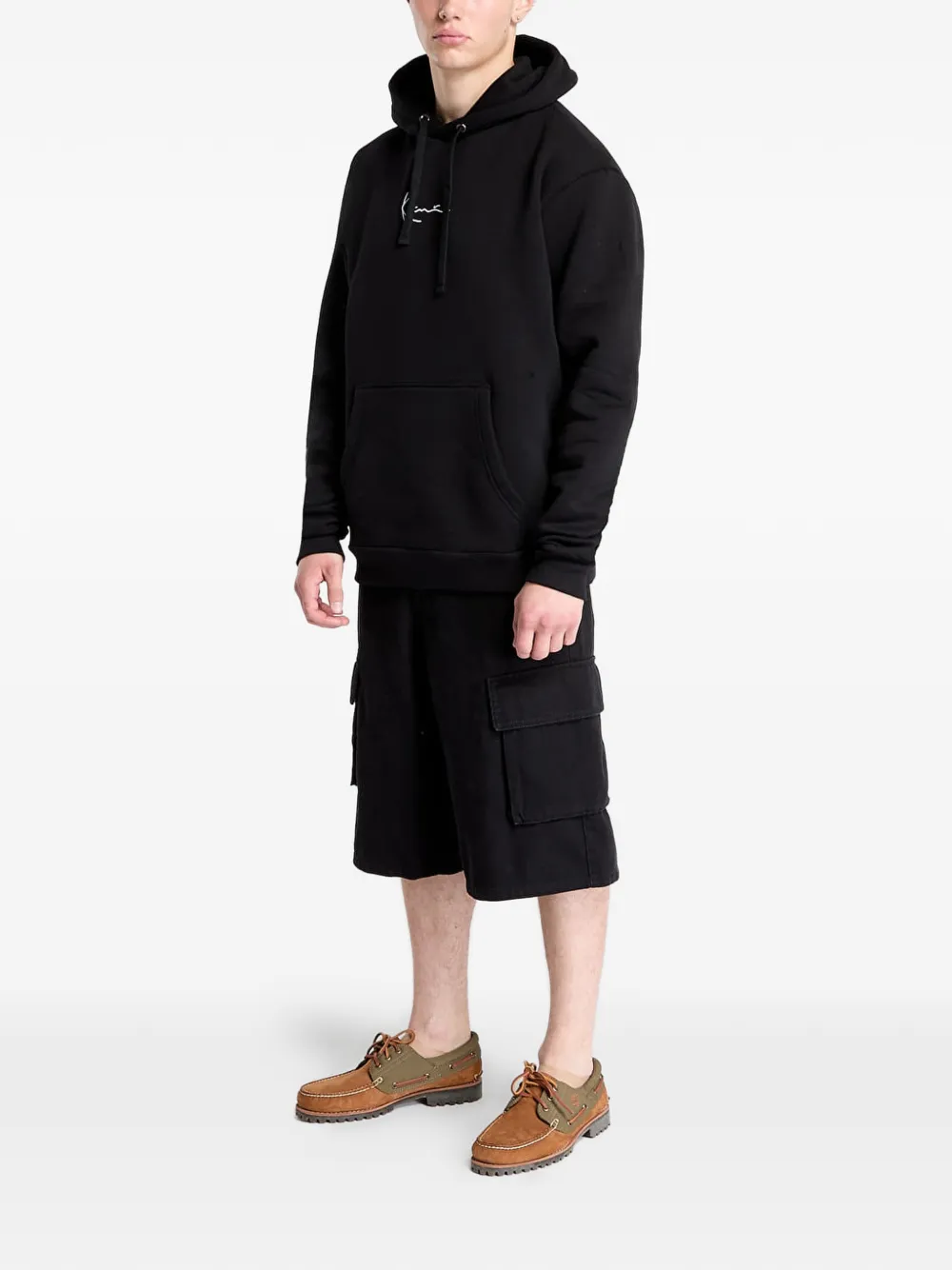 karl kani Hoodie met geborduurd logo Zwart