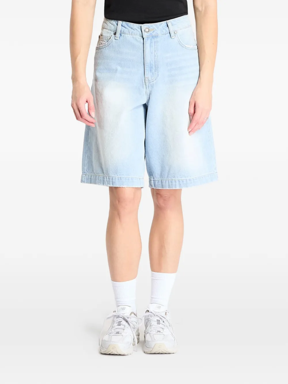 Karl Kani Og Faded-wash Denim Shorts In Blue
