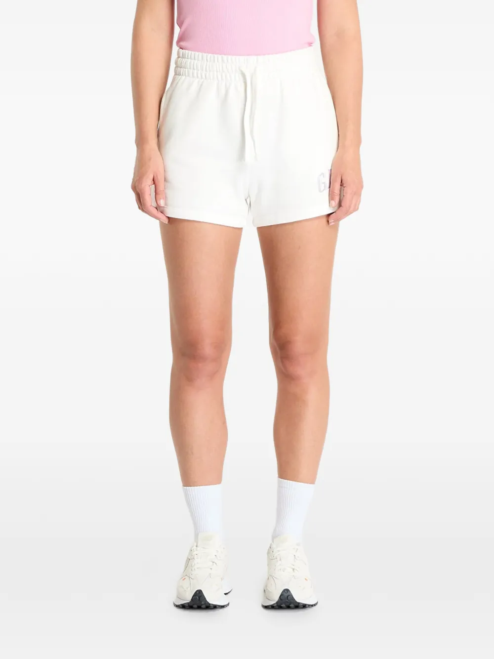 GAP logo-patch drawstring track shorts | Neutrals | Image 1