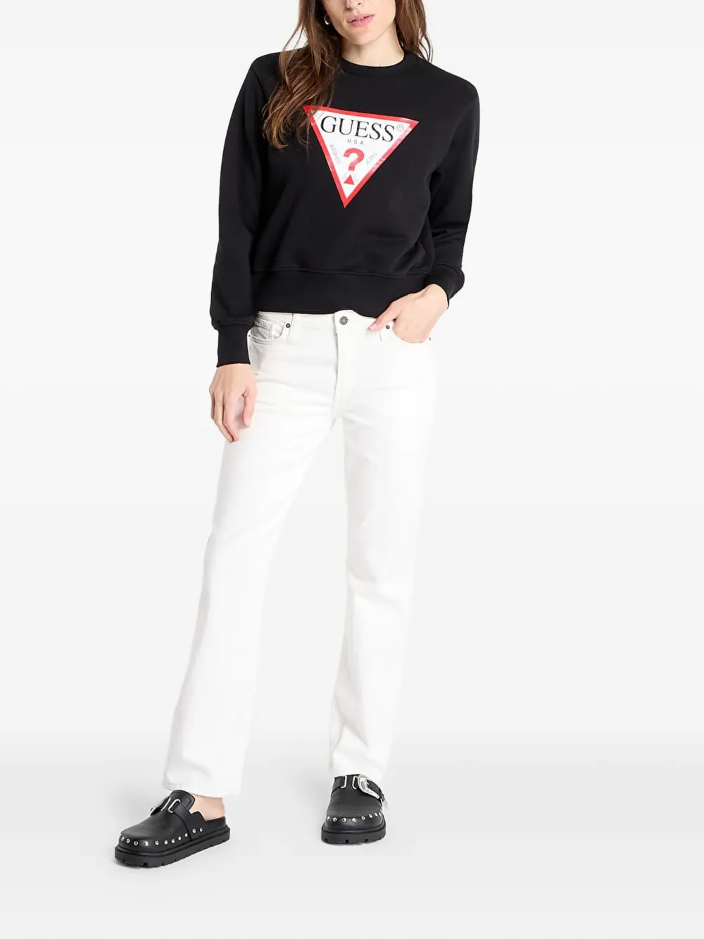 GUESS USA Trui met logoprint Zwart