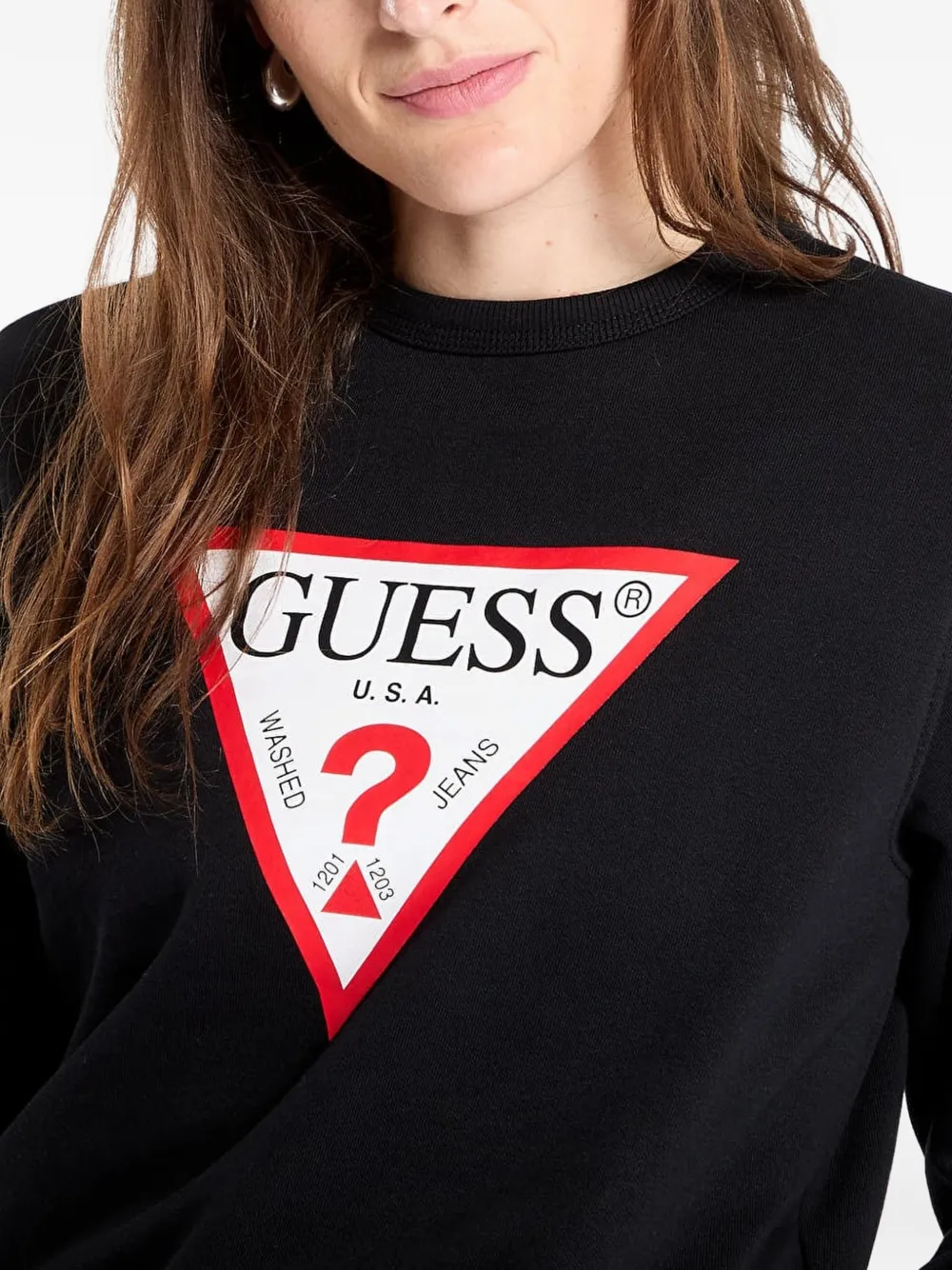 GUESS USA Trui met logoprint Zwart