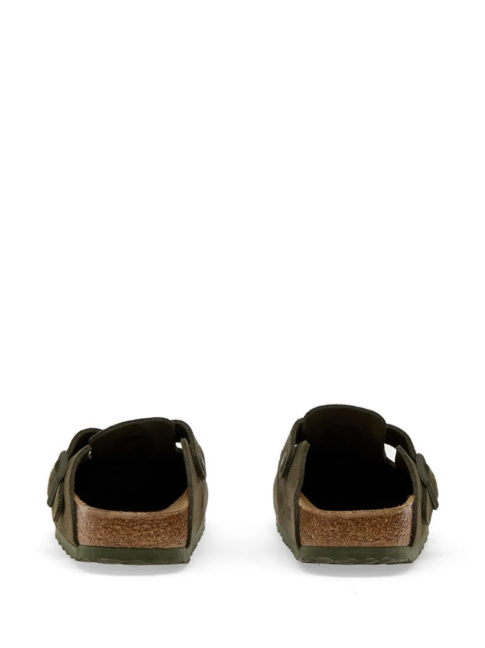 Birkenstock Boston suède muiltjes Groen