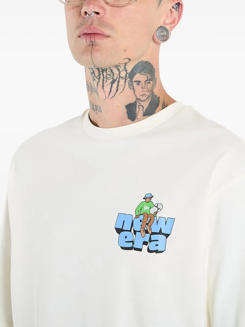 NEW ERA CAP Skate T-shirt met grafische print Beige