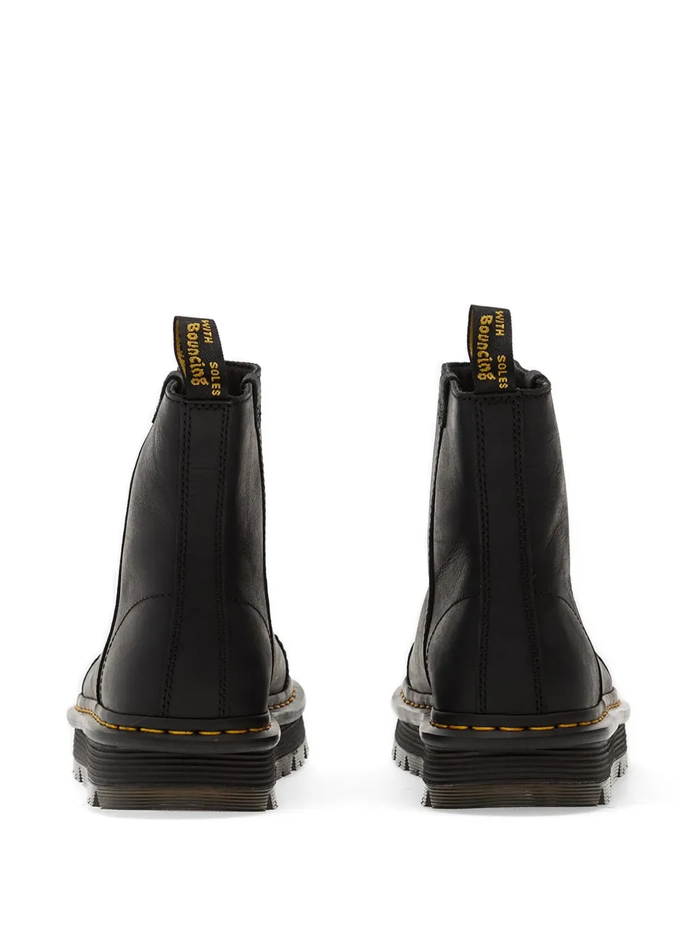Dr Martens Zebzag leren laarzen met contrasterend stiksel Zwart