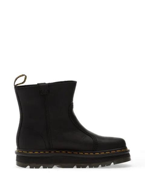 Dr Martens botas de piel con costuras en contraste