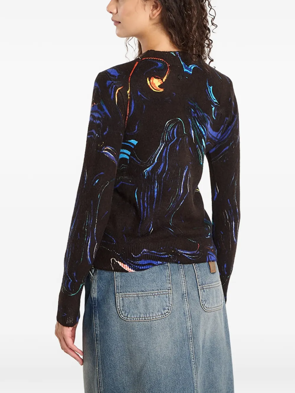 Desigual Pull à Imprimé Abstrait - Noir 