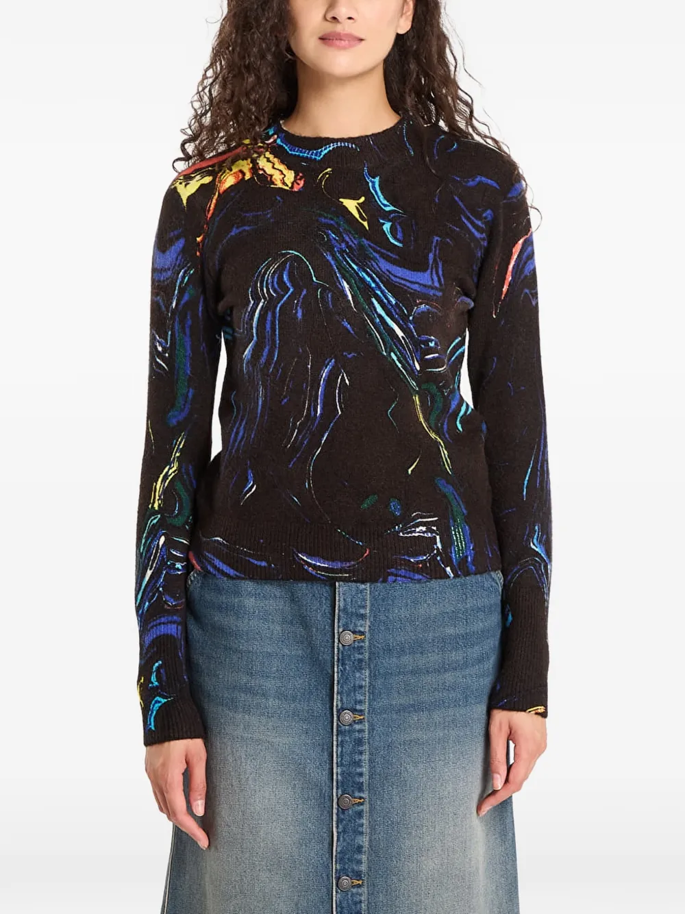 Desigual abstract-print sweater - Nero
